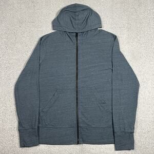 America Giant Hoodie Mens M Blue Full Zip Lightweight Work Outdoor Cotton USA